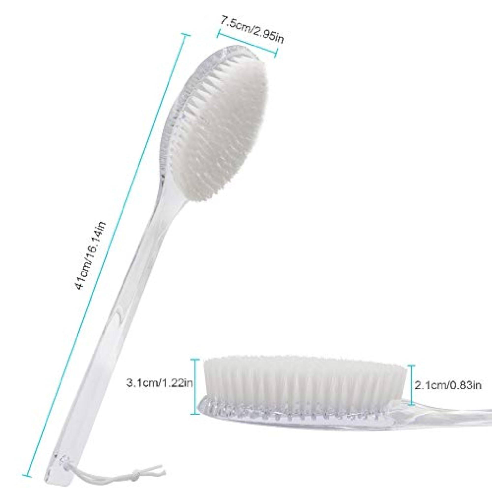 Bath Body Back Shower Brush with Curved Handle